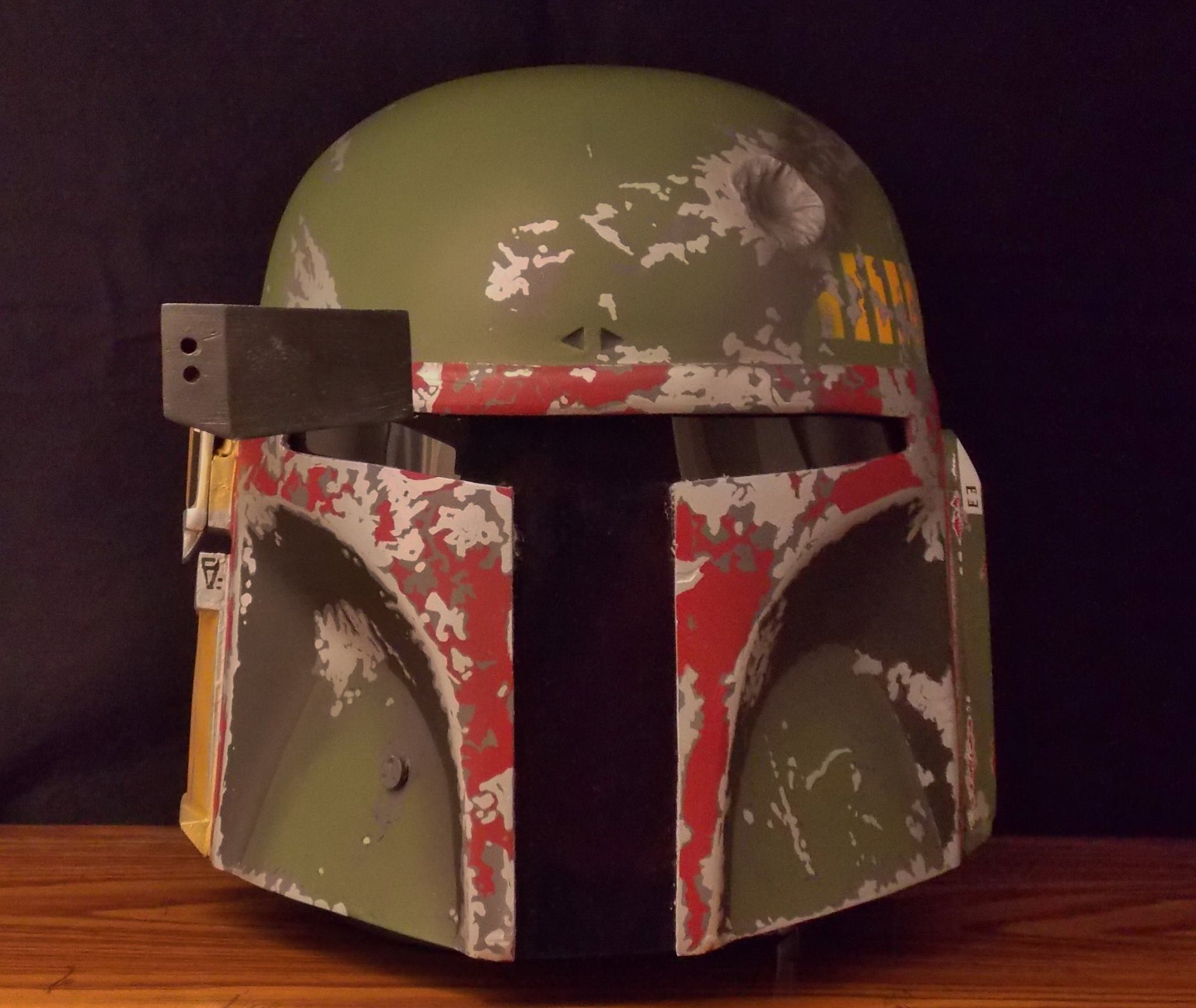 Custom BOBA FETT White Printed Helmet for Minifigs Star Wars Battle Worn Design 